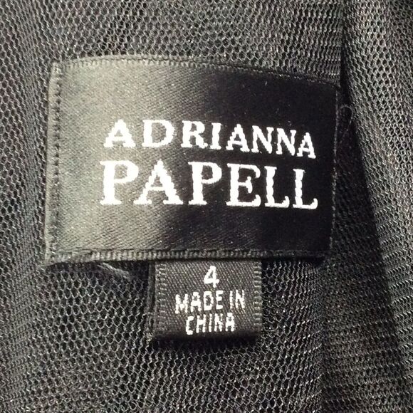 Adrianna Papell Dress Women's Size 4 Black Tiered Ruffles Cruise Wedding Guest - Picture 4 of 11